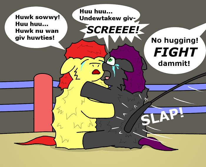 Fluffy wrestling