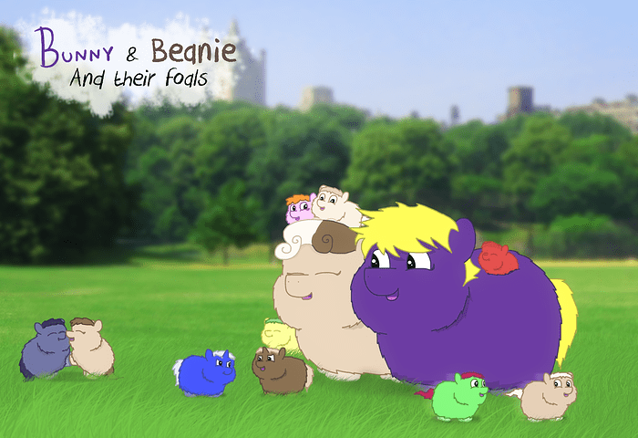 9424 - artist gowdie beanie bunny bunny_and_foals foal foals happy hugs mare mares park phantomfluffy play play-fighting runt safe wub