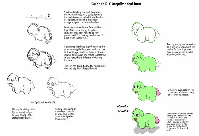 24146 - Artist-carpdime drawing foal howto safe tutorial