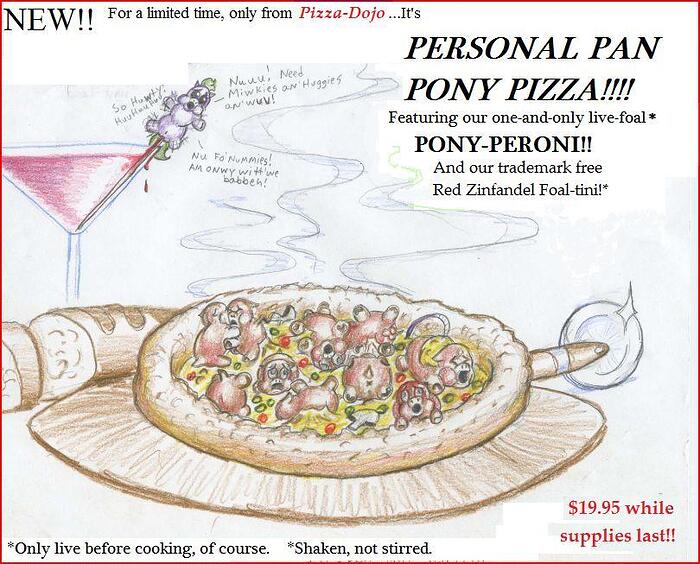 45603 - artist-guodzilla foal-death foals_are_food foals_as_food pizza! pizzafluff safe
