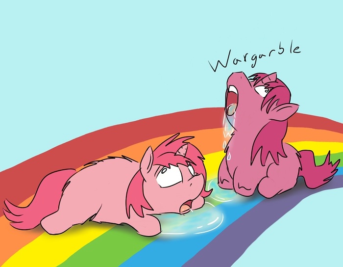 pink fluffy unicorns drowning on rainbows