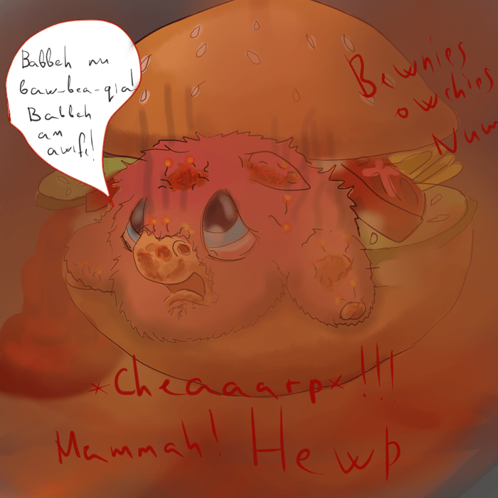 27200 - abuse artist_artist-kun burger burn_alive fluffy_as_food foal foals_as_food foals_burger safe