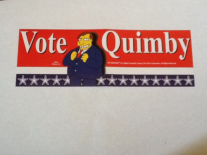 Vote Quimby Bumper Sticker