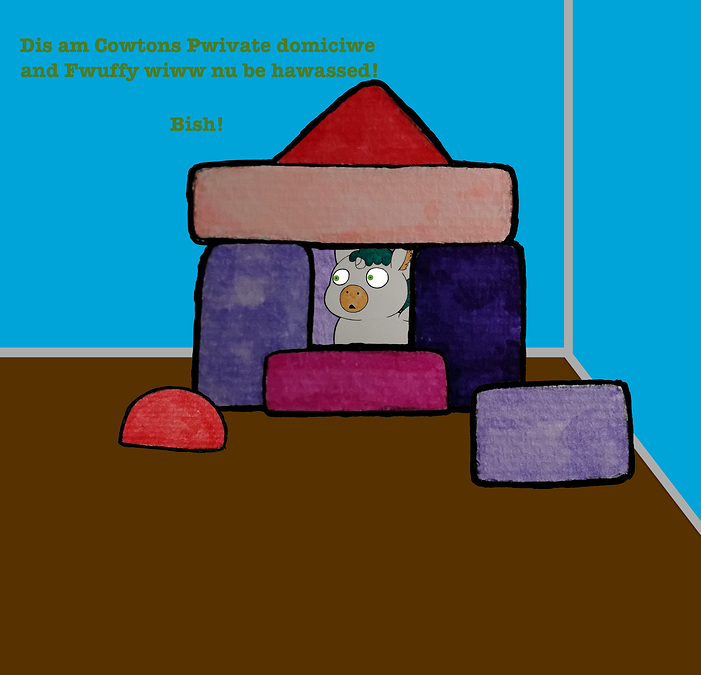 Colton hiding on fort