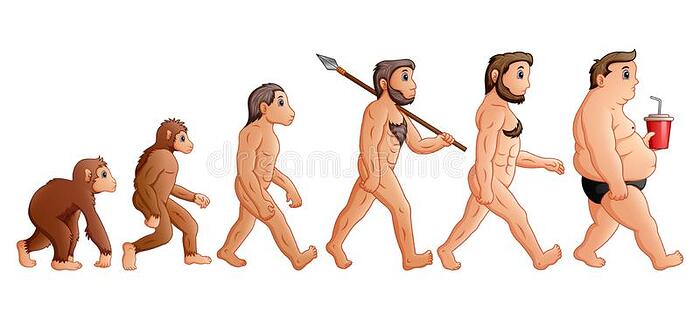 illustration-cartoon-human-evolution-cartoon-human-evolution-100776688