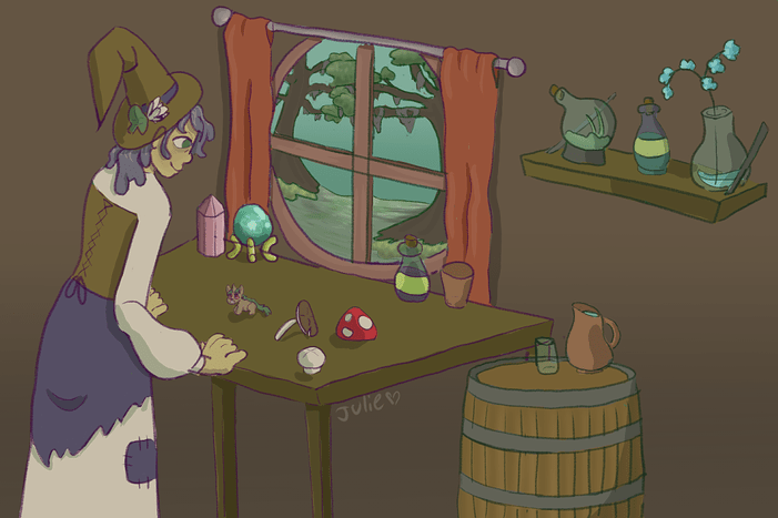 witch and her kelpie