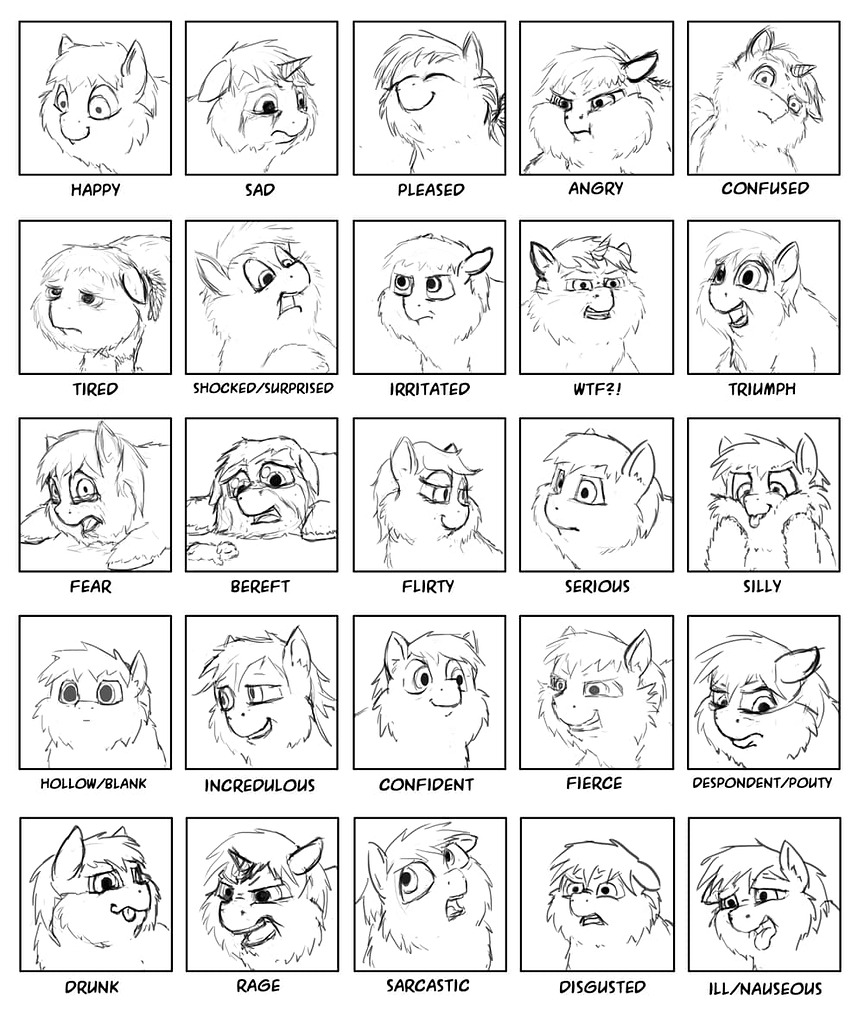 Fluffy Expression Chart (artist_jberg360) - Fluffy Image Self-Posting ...