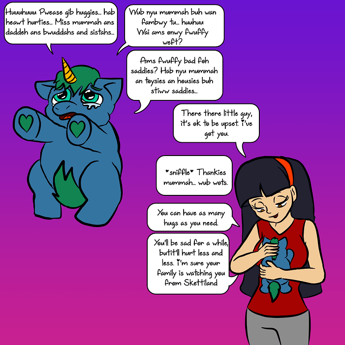 Blue Fluffy Needs Hugs Badly