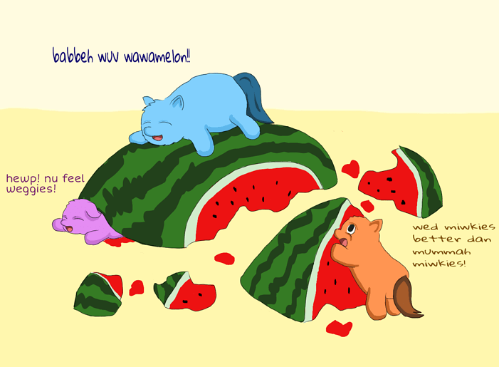 19726 - artist_carpdime cute_fluffy foal foals hugbox miwkies questionable squash watermelon wawamelon