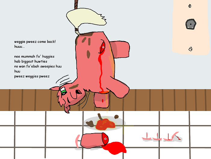 29978 - abuse amputation artist_avoiding_mare begging blood foal foal_abuse piss scawedy_poopies thumbtacks