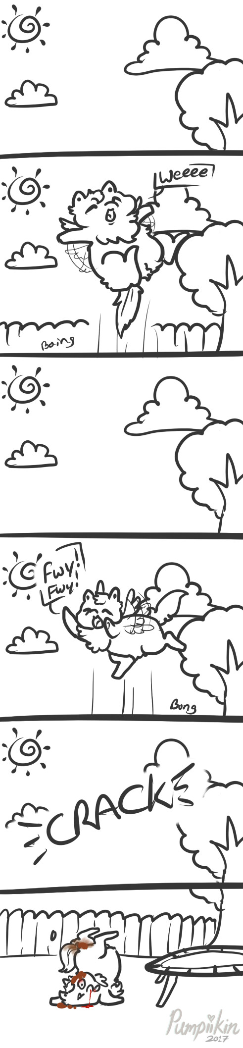 46375 - artist_pumpiikin broken_neck comic cute dead_fluffy doodle jumping questionable request_anonymous trampoline trying_to_fly