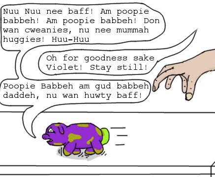 24356 - author_the_pastry_knight comic_violet_by_The_Pastry_Knight foal impending_bath poopie_babbeh questionable scared wanbepoopiebabbeh