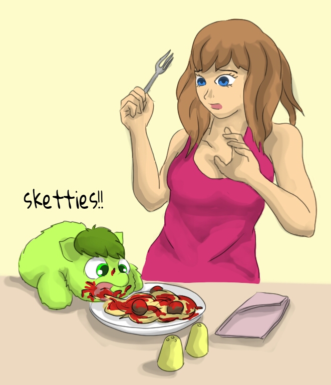 27318 - artist:carpdime eating hungry little_avocado safe sexy_girls_and_fluffies sketties who_am_nice_wady woman